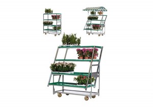 Greenhouse Plant Mover Garden Display Cart with Wheel Flowers Trolley