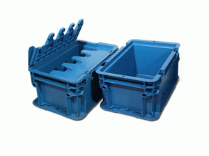 A type blue crate with lid