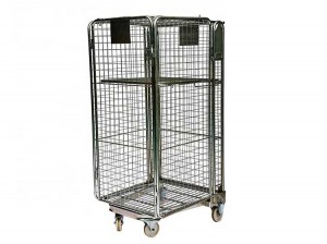 Supermarket metal wire mesh rolling security cage