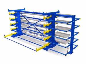 Rolling out warehouse cantilever racking systems