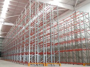 Warehouse double deep storage pallet racking system