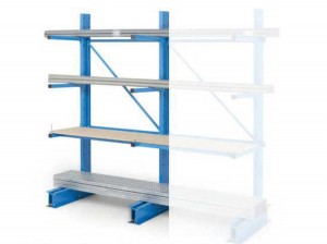 Double sided medium duty cantilever lumber rack