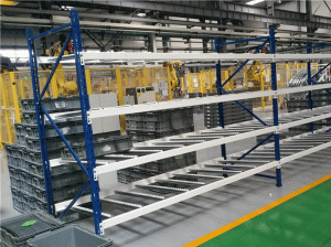 Carton live storage racking for supermarket distribution centers