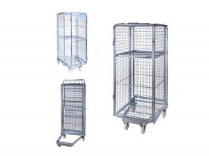 High Quality Warehouse Storage Folding Rolling Trolley Cage