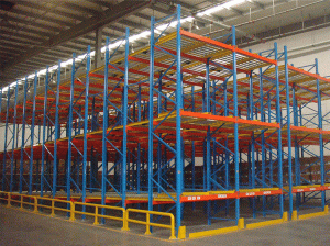 Heavy duty gravity flow racking