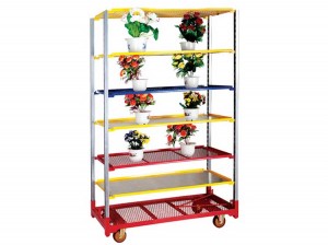 Wire-mesh flowers trolley container
