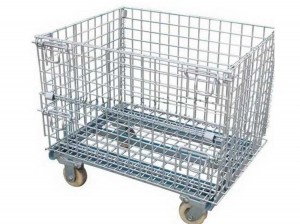 China factory direct sale storage cage wire container with wheels