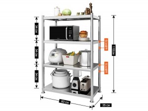 Thickened stainless steel shelf for kitchen