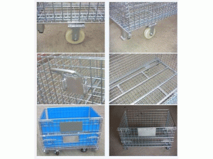 Foldable all-metal storage cages for shelving
