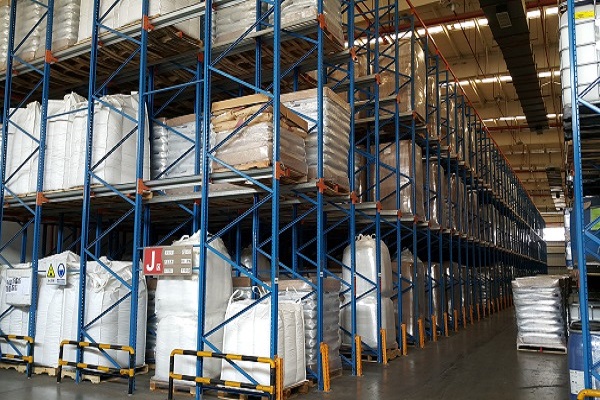 Which environments are suitable for the use of through-racking in warehouses?