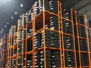 Tire Stacking Rack with Wire Mesh Decking