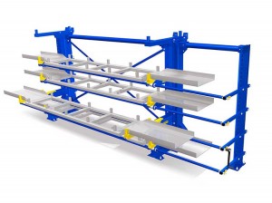 Rolling out warehouse cantilever racking systems