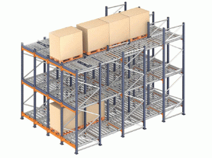 Heavy duty gravity flow racking