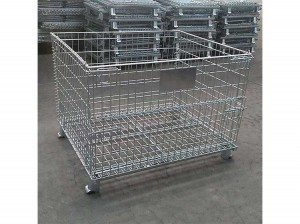 China factory direct sale storage cage wire container with wheels
