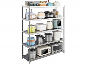Five layers with wheels thickened stainless steel shelves