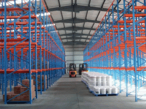 Drive-in pallet racking for refrigerated warehouse