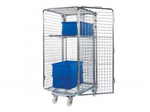 Supermarket metal wire mesh rolling security cage