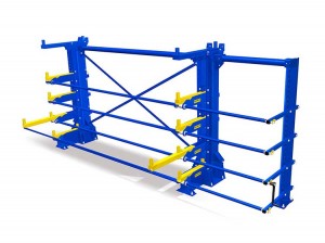 Rolling out warehouse cantilever racking systems