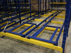 5 deep push back racking system