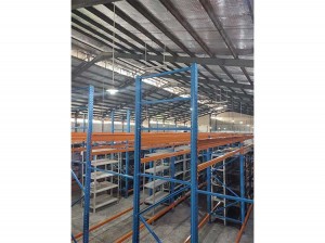 Mezzanine floor pallet racking storage system