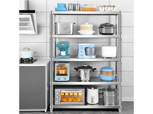 Five layers with wheels thickened stainless steel shelves