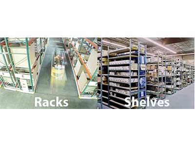 What is the difference between shelving and racking?