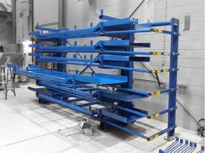 Rolling out warehouse cantilever racking systems