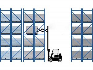 Warehouse double deep storage pallet racking system