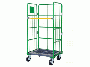 New plastic base plate logistics folding rolling security container cage