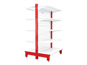 Double-Sided Wire Grid Gondola Shelving