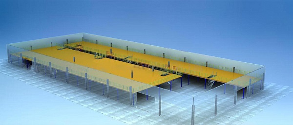 Heavy-duty-warehouse-steel-work-platform-3D