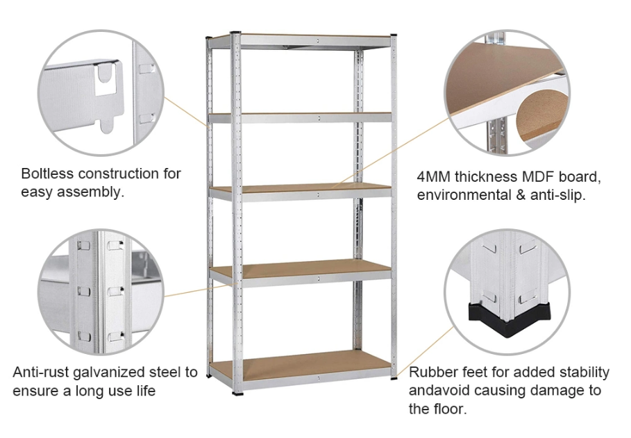 Details of each part of angle steel shelves