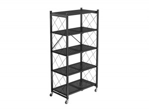 Movable Folding Shelf Storage Rack with Wheel