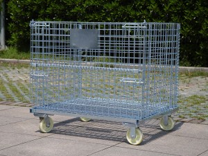 Collapsible Wire Mesh Storage Container with Wheel