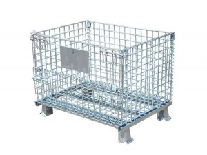 Steel Folding Wire Container for Industrial Warehouse