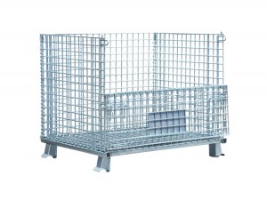 Steel Folding Wire Container for Industrial Warehouse