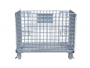 Steel Folding Wire Container for Industrial Warehouse