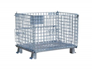 Steel Folding Wire Container for Industrial Warehouse