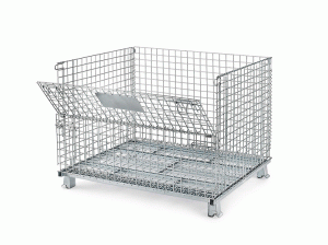 Foldable all-metal storage cages for shelving