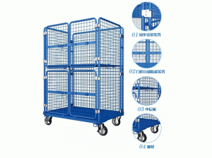 Folding grid logistics rolling security container cage