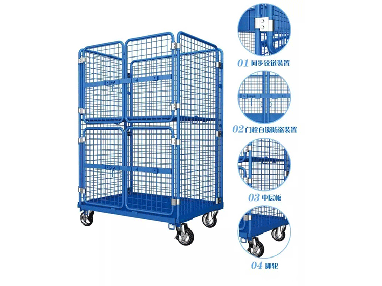 Folding grid logistics rolling security container cage Featured Image