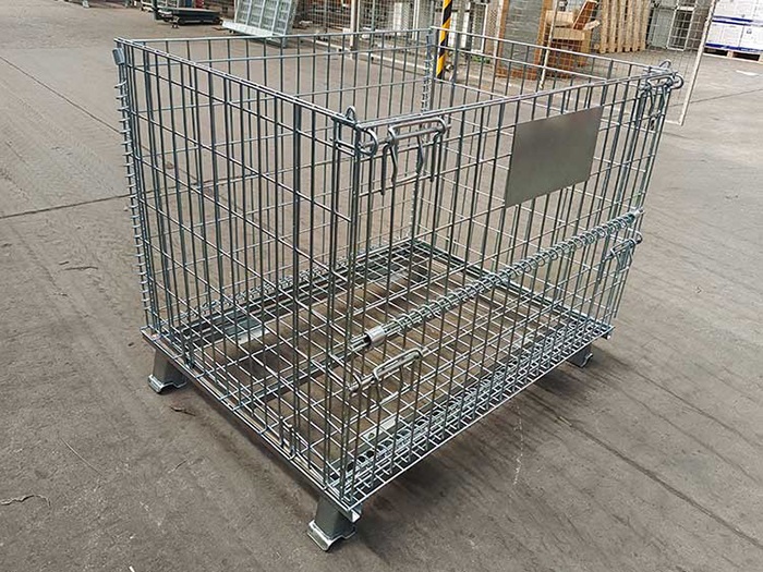 Wire Mesh Pallet Containers for Wine and Warehouse Storage