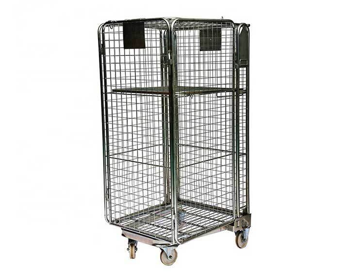 Supermarket Metal Wire Mesh Rolling Security Cage
