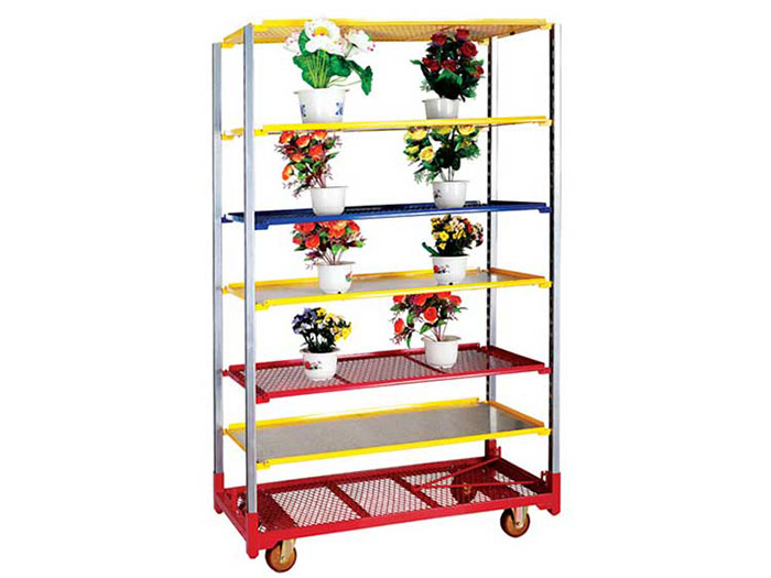 Wire-Mesh Flowers Trolley Container