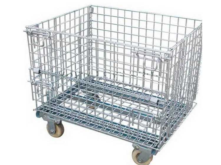 China Factory Direct Sale Storage Cage Wire Container with Wheels