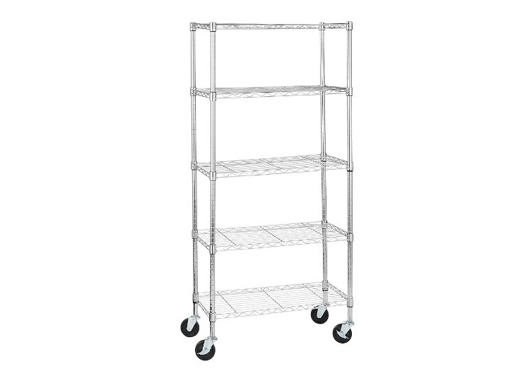 5 Tier Metal Shelving Unit with Wheels