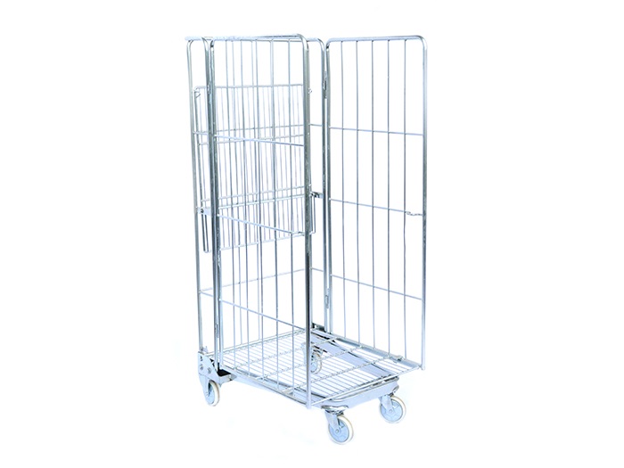 Warehouse Foldable Roll Container with Shelves